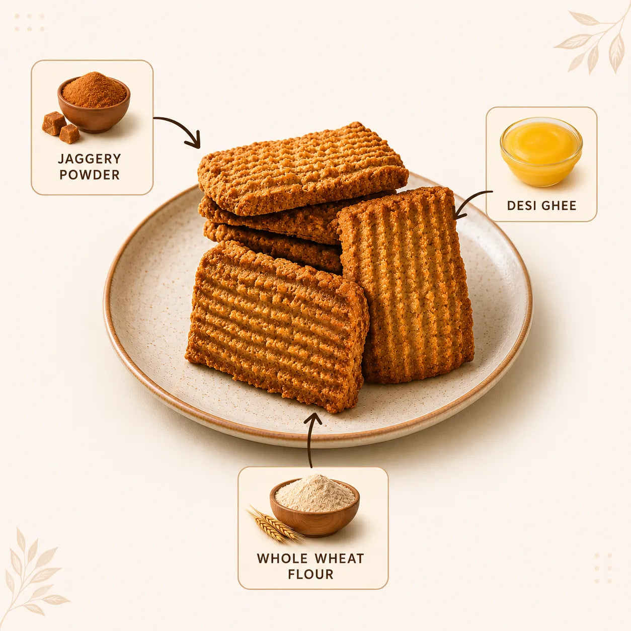 Deshi Ghee Gur Atta Cookies