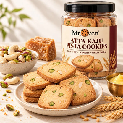 Atta Kaju Pista Desi Ghee Cookies